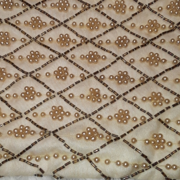 Vintage Beaded Pearl Art Deco Wedding Prom Clutch Purse Evening Bag - Picture 2 of 8